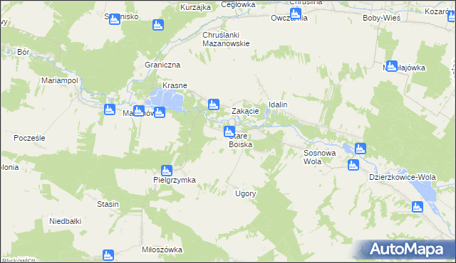 mapa Stare Boiska, Stare Boiska na mapie Targeo