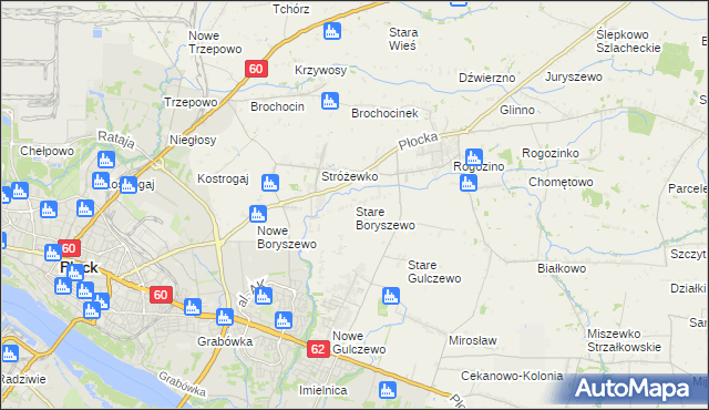 mapa Stare Boryszewo, Stare Boryszewo na mapie Targeo