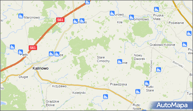 mapa Stare Cimochy, Stare Cimochy na mapie Targeo