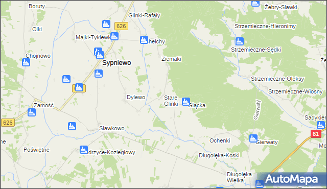 mapa Stare Glinki, Stare Glinki na mapie Targeo
