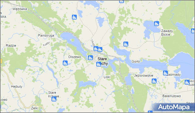 mapa Stare Juchy, Stare Juchy na mapie Targeo