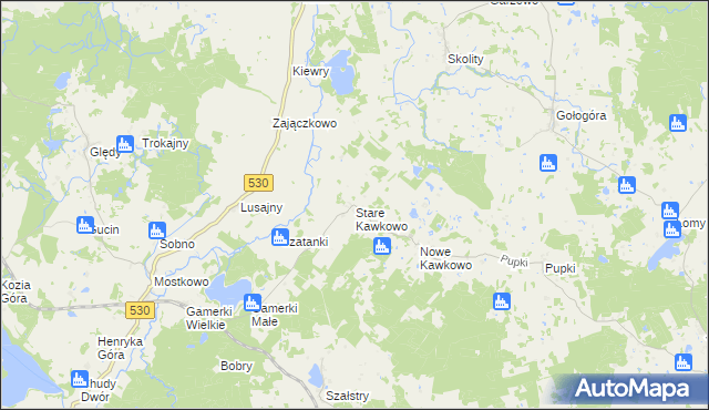 mapa Stare Kawkowo, Stare Kawkowo na mapie Targeo