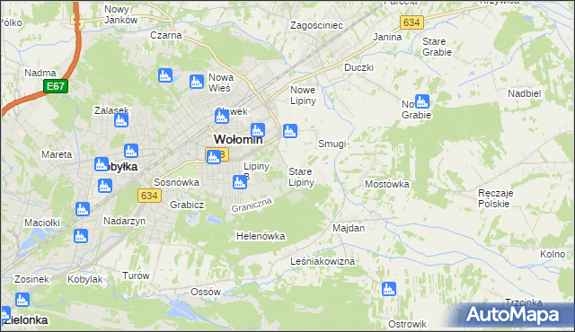 mapa Stare Lipiny, Stare Lipiny na mapie Targeo