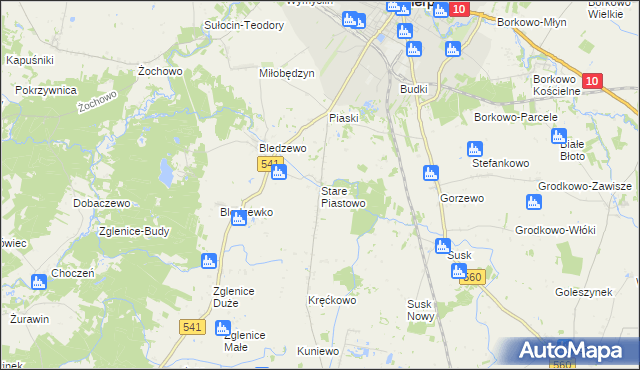 mapa Stare Piastowo, Stare Piastowo na mapie Targeo