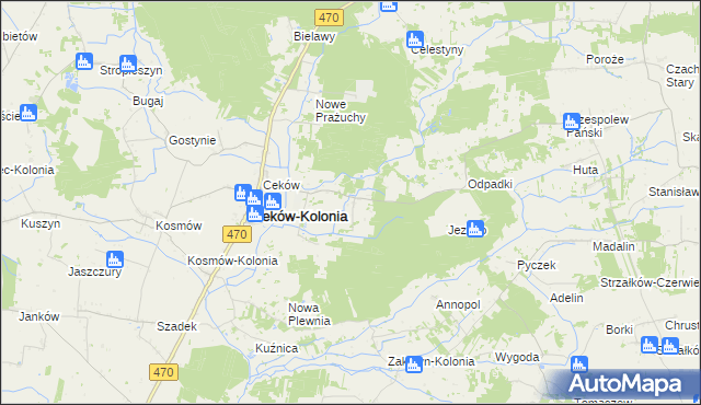 mapa Stare Prażuchy, Stare Prażuchy na mapie Targeo