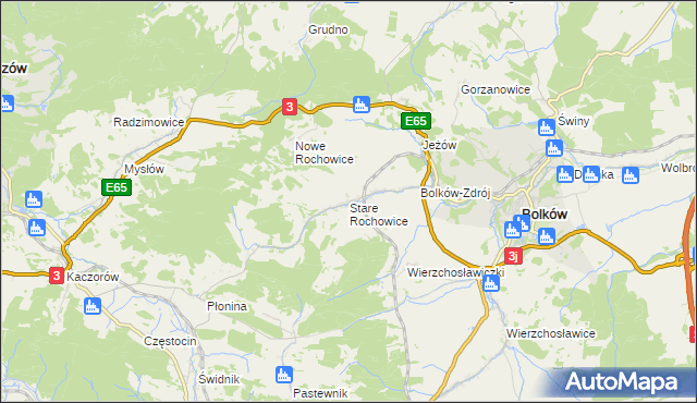 mapa Stare Rochowice, Stare Rochowice na mapie Targeo