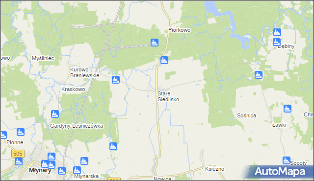 mapa Stare Siedlisko, Stare Siedlisko na mapie Targeo