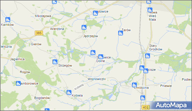 mapa Starowice Dolne, Starowice Dolne na mapie Targeo