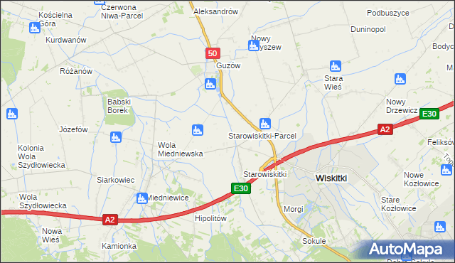 mapa Starowiskitki-Parcel, Starowiskitki-Parcel na mapie Targeo
