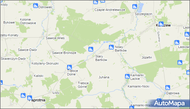 mapa Stary Bartków, Stary Bartków na mapie Targeo