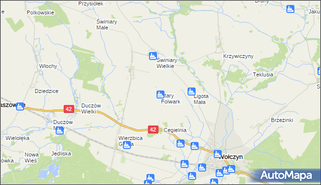 mapa Stary Folwark gmina Wołczyn, Stary Folwark gmina Wołczyn na mapie Targeo
