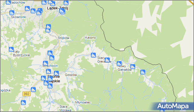 mapa Stary Gierałtów, Stary Gierałtów na mapie Targeo