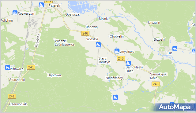 mapa Stary Jarużyn, Stary Jarużyn na mapie Targeo