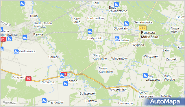 mapa Stary Karolinów, Stary Karolinów na mapie Targeo