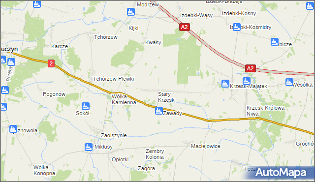 mapa Stary Krzesk, Stary Krzesk na mapie Targeo