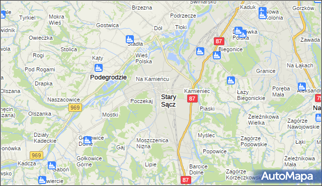 mapa Stary Sącz, Stary Sącz na mapie Targeo