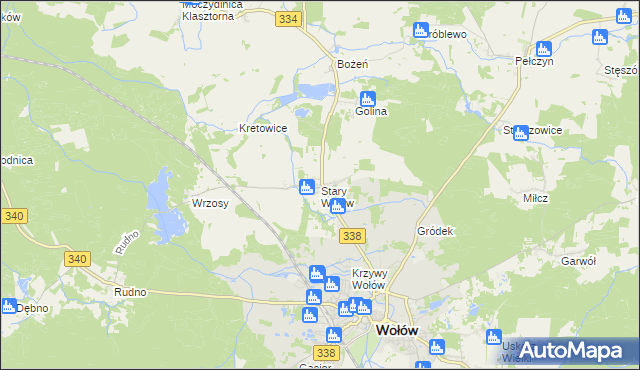 mapa Stary Wołów, Stary Wołów na mapie Targeo