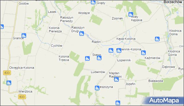 mapa Stasin gmina Chodel, Stasin gmina Chodel na mapie Targeo