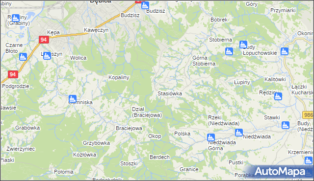 mapa Stasiówka gmina Dębica, Stasiówka gmina Dębica na mapie Targeo