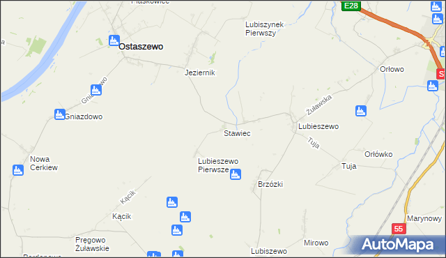 mapa Stawiec gmina Nowy Dwór Gdański, Stawiec gmina Nowy Dwór Gdański na mapie Targeo
