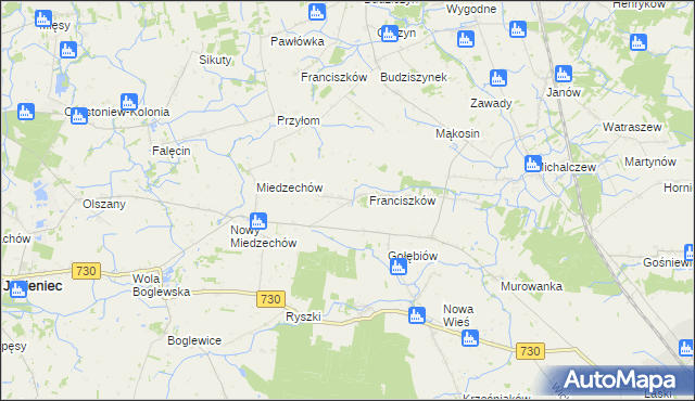 mapa Stefanków gmina Jasieniec, Stefanków gmina Jasieniec na mapie Targeo