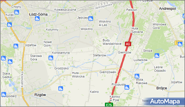 mapa Stefanów gmina Brójce, Stefanów gmina Brójce na mapie Targeo