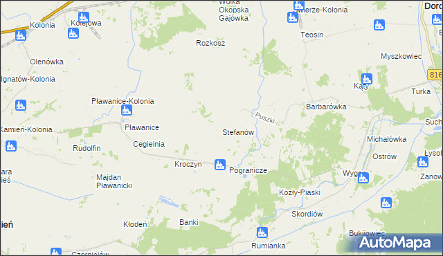 mapa Stefanów gmina Dorohusk, Stefanów gmina Dorohusk na mapie Targeo
