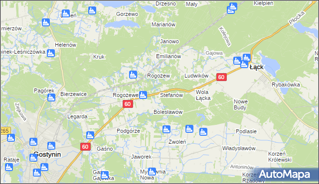 mapa Stefanów gmina Gostynin, Stefanów gmina Gostynin na mapie Targeo