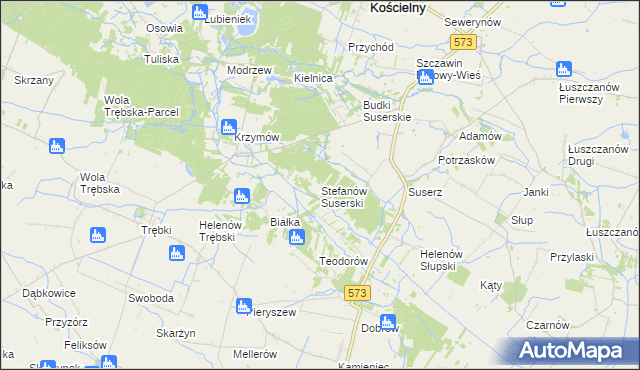 mapa Stefanów Suserski, Stefanów Suserski na mapie Targeo