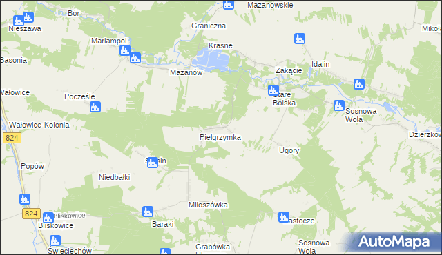 mapa Stefanówka gmina Józefów nad Wisłą, Stefanówka gmina Józefów nad Wisłą na mapie Targeo