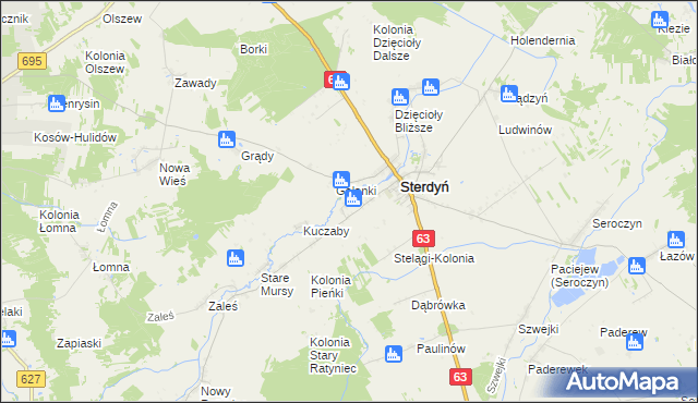 mapa Stelągi, Stelągi na mapie Targeo