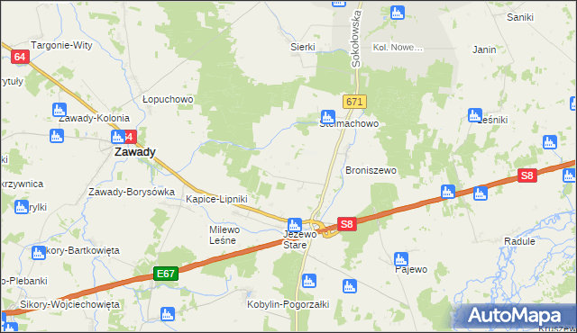 mapa Stelmachowo-Kolonia, Stelmachowo-Kolonia na mapie Targeo