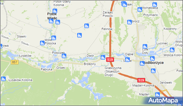 mapa Stojeszyn Pierwszy, Stojeszyn Pierwszy na mapie Targeo