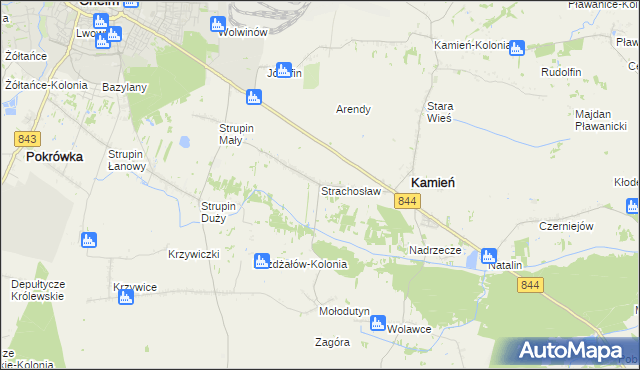 mapa Strachosław, Strachosław na mapie Targeo