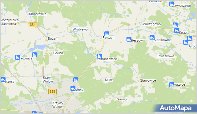 mapa Straszowice, Straszowice na mapie Targeo