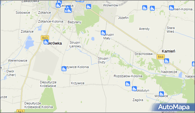 mapa Strupin Duży, Strupin Duży na mapie Targeo