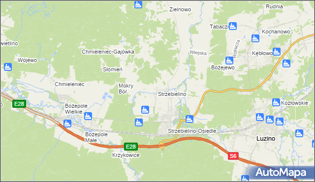 mapa Strzebielino, Strzebielino na mapie Targeo
