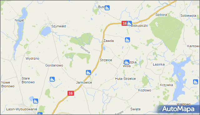 mapa Strzelce gmina Łasin, Strzelce gmina Łasin na mapie Targeo