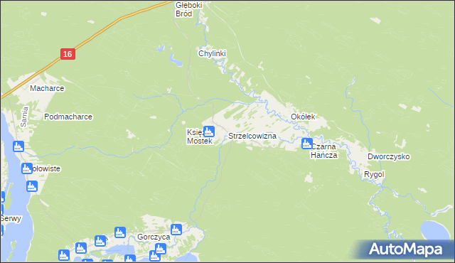 mapa Strzelcowizna, Strzelcowizna na mapie Targeo