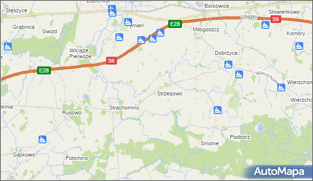 mapa Strzepowo, Strzepowo na mapie Targeo