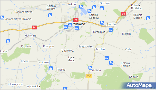 mapa Strzyżowiec gmina Werbkowice, Strzyżowiec gmina Werbkowice na mapie Targeo