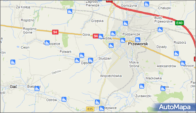 mapa Studzian, Studzian na mapie Targeo