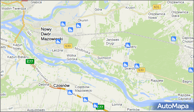 mapa Suchocin gmina Jabłonna, Suchocin gmina Jabłonna na mapie Targeo