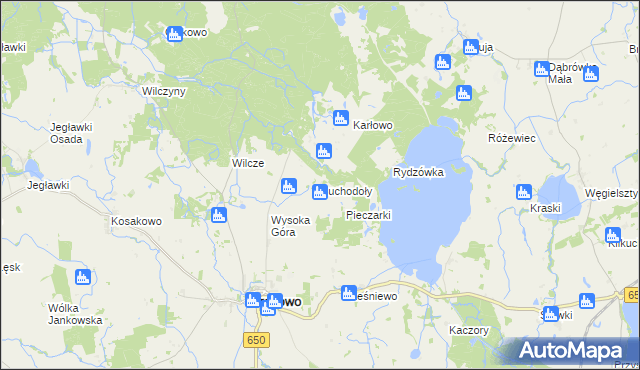mapa Suchodoły gmina Srokowo, Suchodoły gmina Srokowo na mapie Targeo