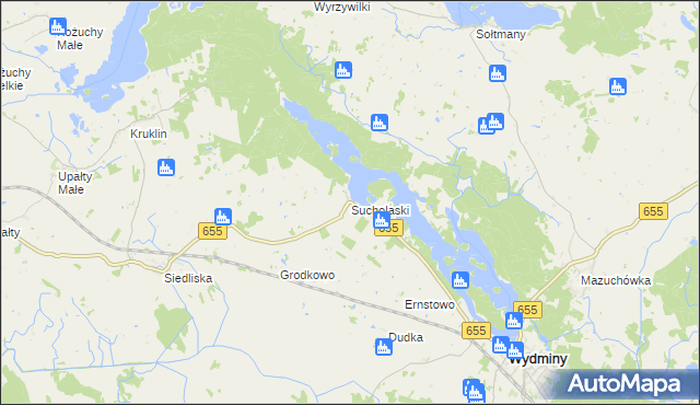 mapa Sucholaski, Sucholaski na mapie Targeo