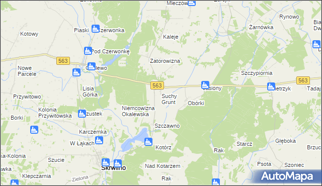 mapa Suchy Grunt gmina Lubowidz, Suchy Grunt gmina Lubowidz na mapie Targeo