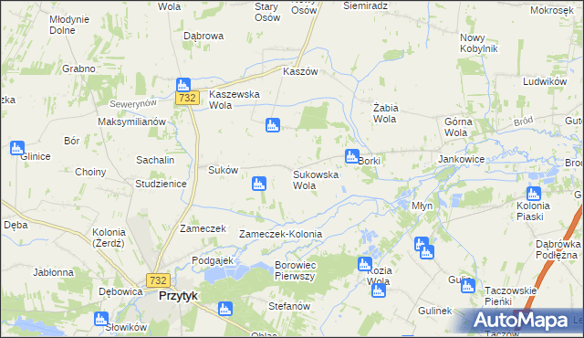 mapa Sukowska Wola, Sukowska Wola na mapie Targeo
