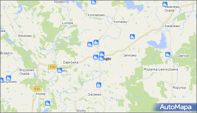 mapa Świątki powiat olsztyński, Świątki powiat olsztyński na mapie Targeo