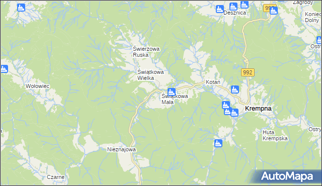 mapa Świątkowa Mała, Świątkowa Mała na mapie Targeo