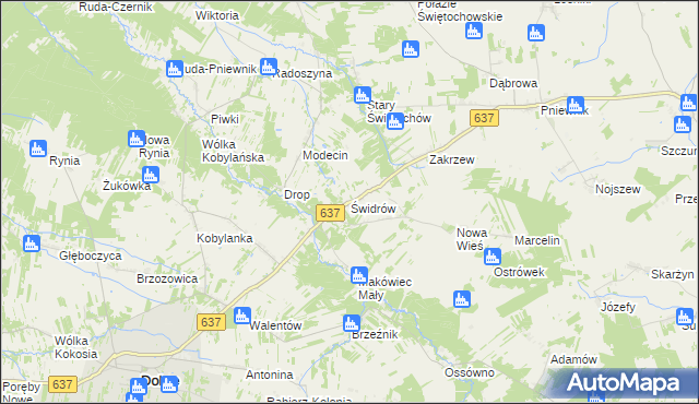 mapa Świdrów, Świdrów na mapie Targeo